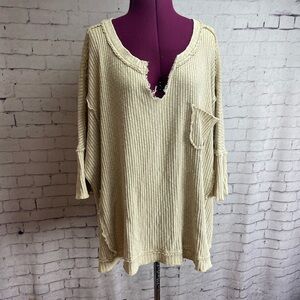 Easel size large cream colored oversized short sleeve shirt